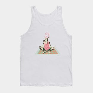 Hipster Christmas Meditating Reindeer Tank Top